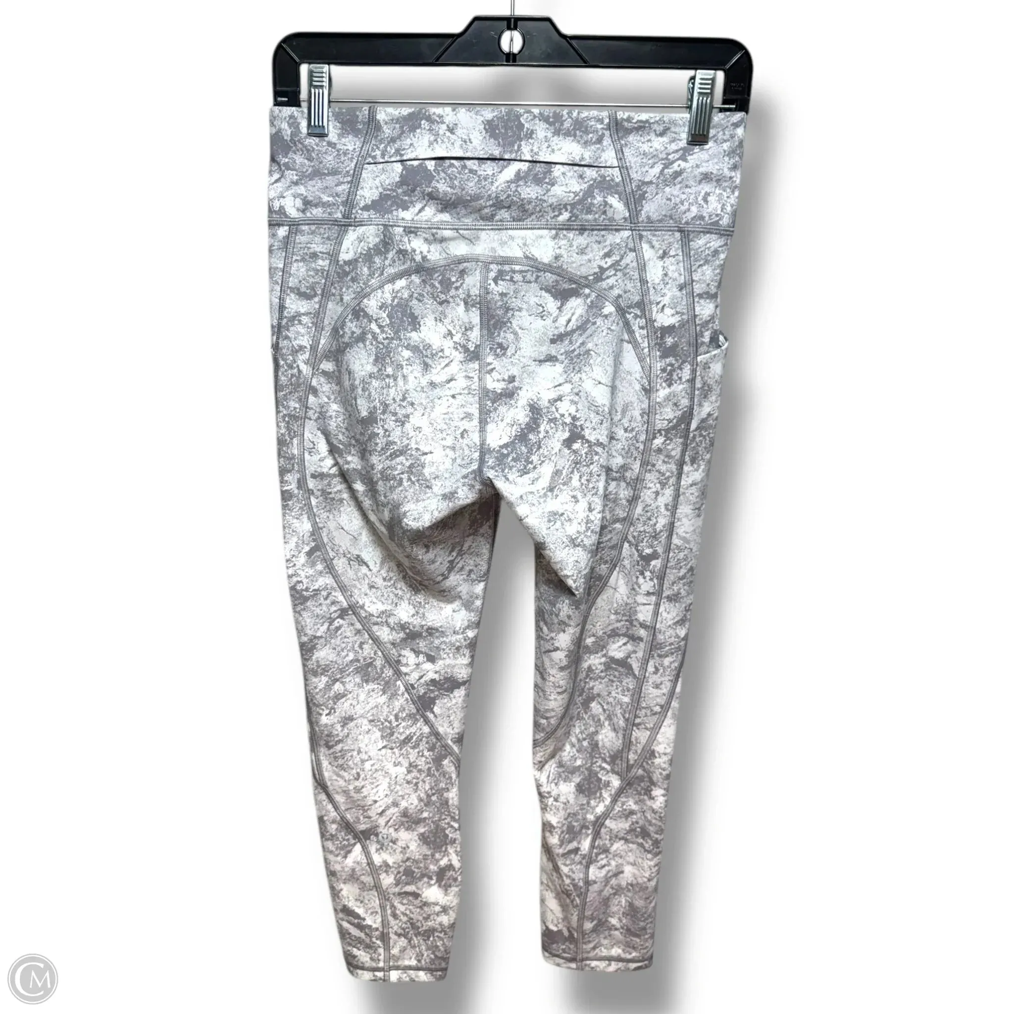 Athletic Leggings By Lululemon In Grey & White, Size: 8
