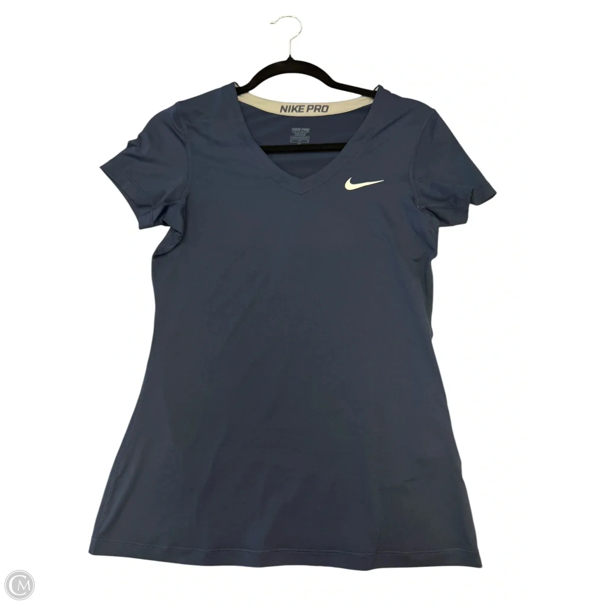Athletic Top Short Sleeve By Nike In Navy, Size: M