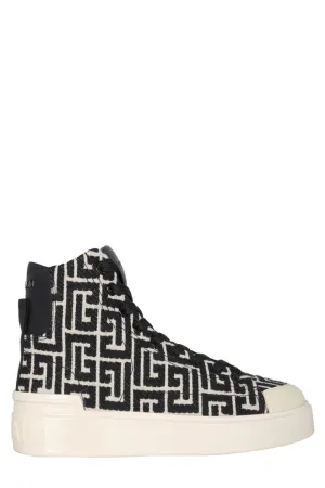 Balmain B-Court Monogram High-Top Sneakers