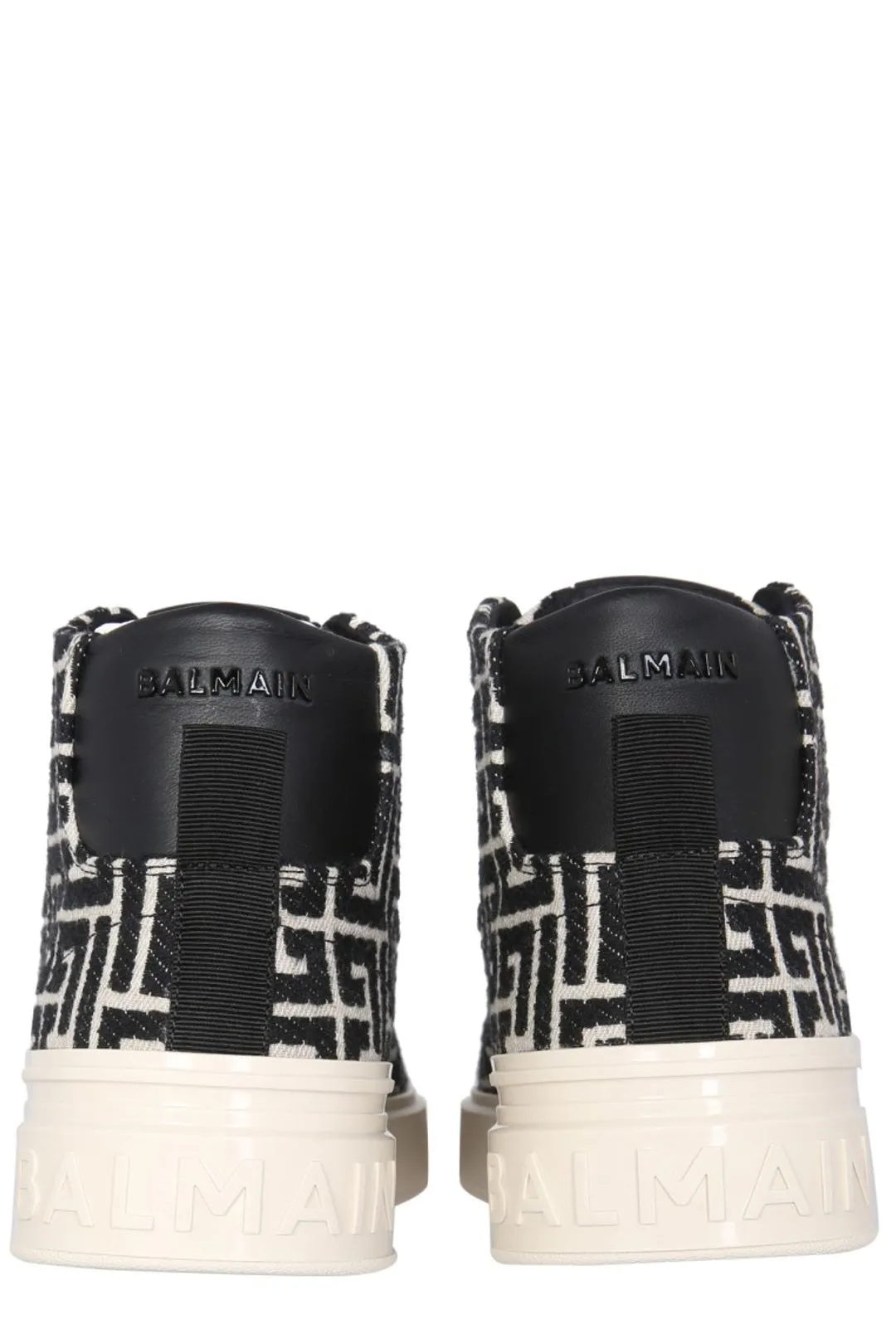 Balmain B-Court Monogram High-Top Sneakers