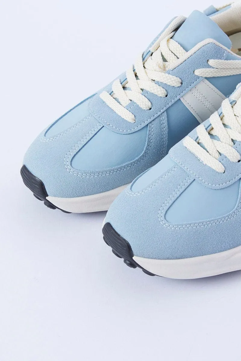 Blue Colorblock Lace Up Trainers Sneakers