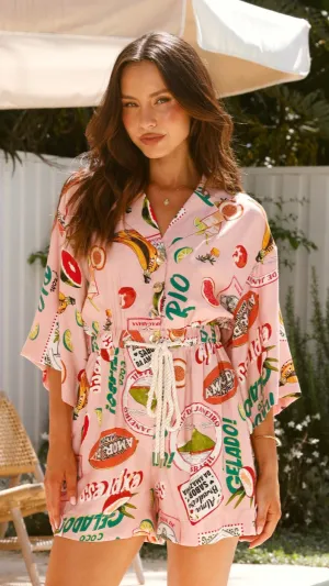Cassia Playsuit - Rio Pink