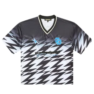 Criminal Damage Lightning V Neck Jersey - Black/White
