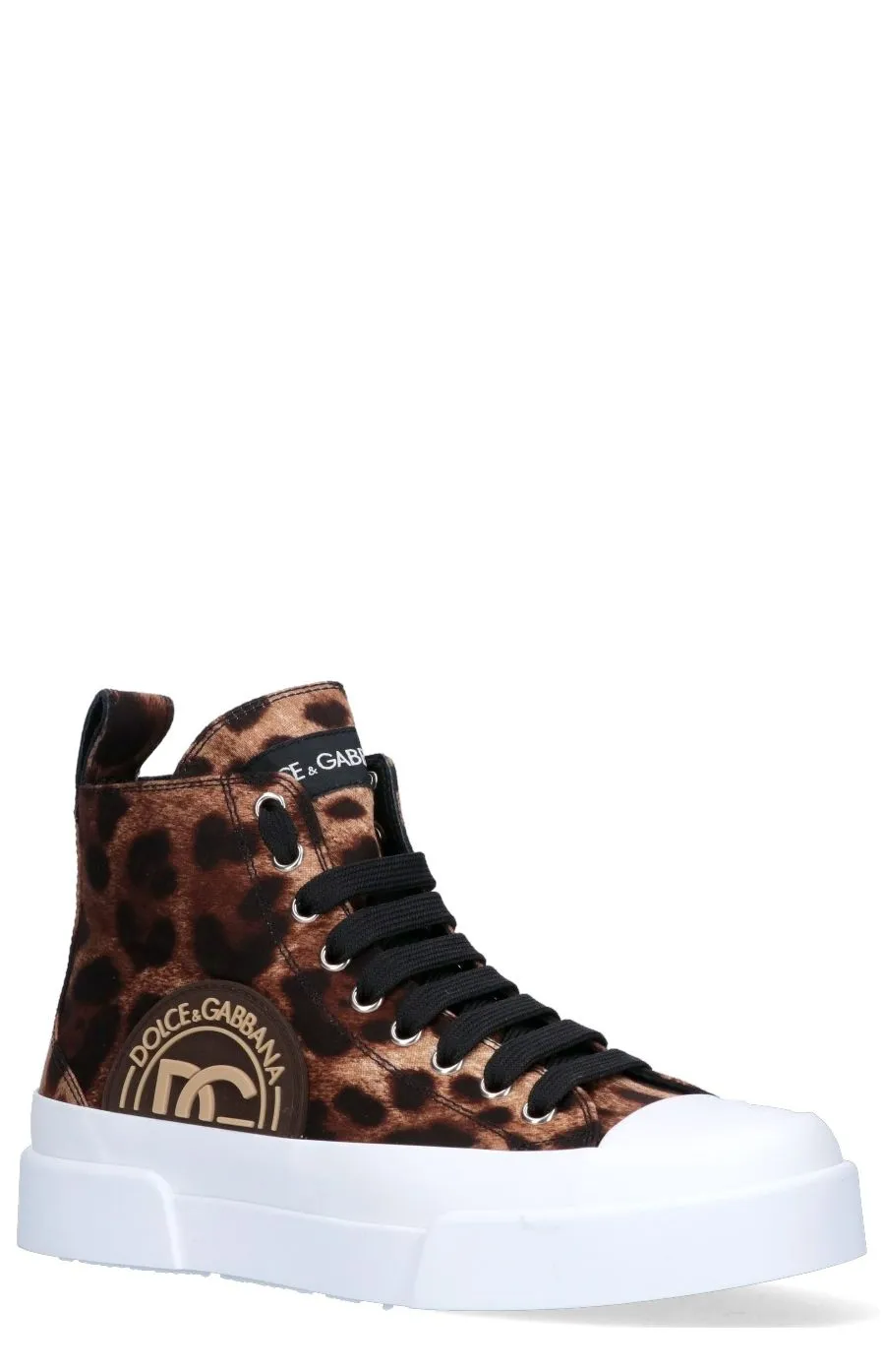 Dolce & Gabbana Leopard Print High-Top Sneakers
