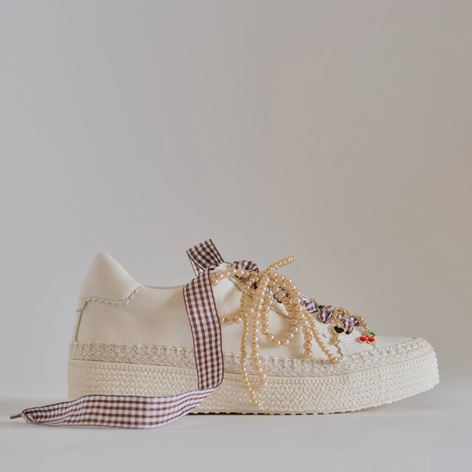 GINGHAM LACE BURGUNDY MULTI
