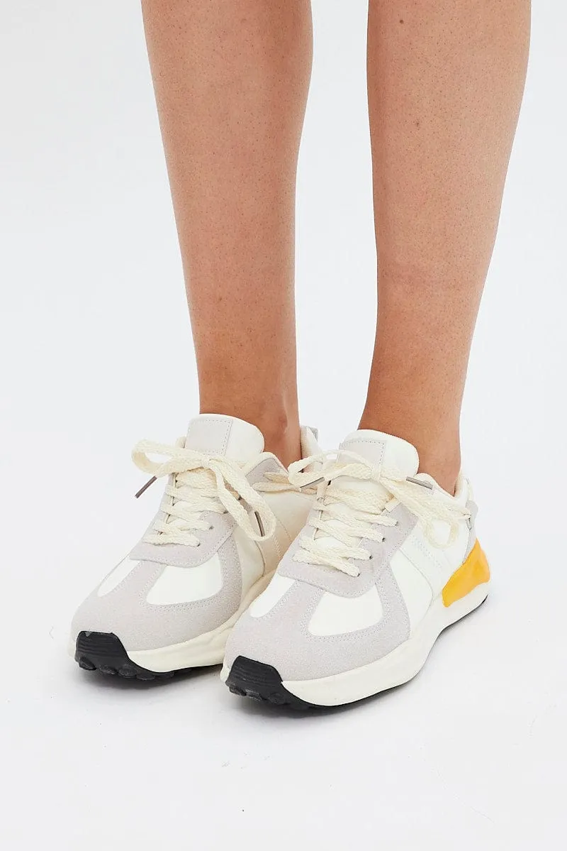 Grey Colorblock Lace Up Trainers Sneakers