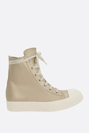 high-top sneakers in laminated nappa