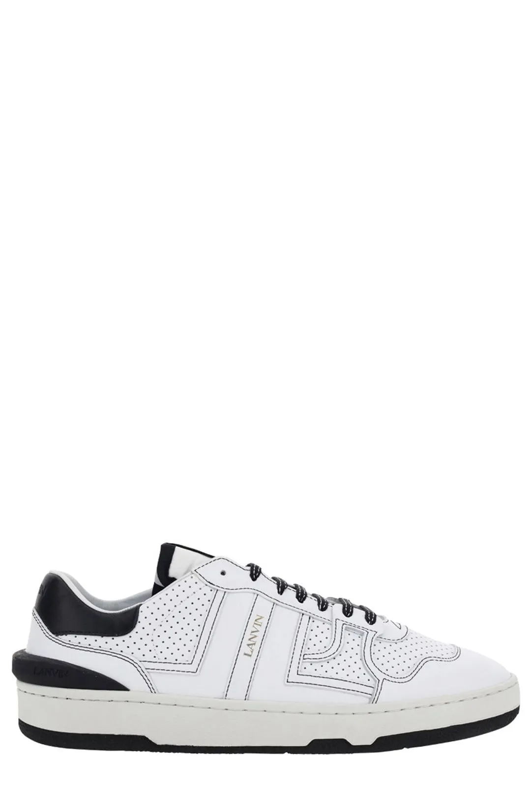 Lanvin Perforated-Panel Low-Top Sneakers