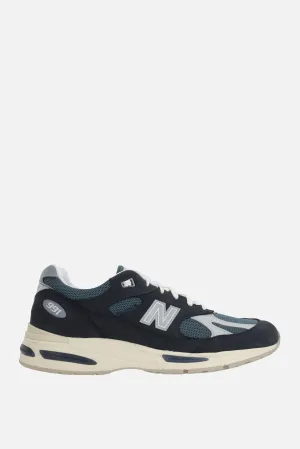 Made in UK 991v2 sneakers in mesh and nabuk