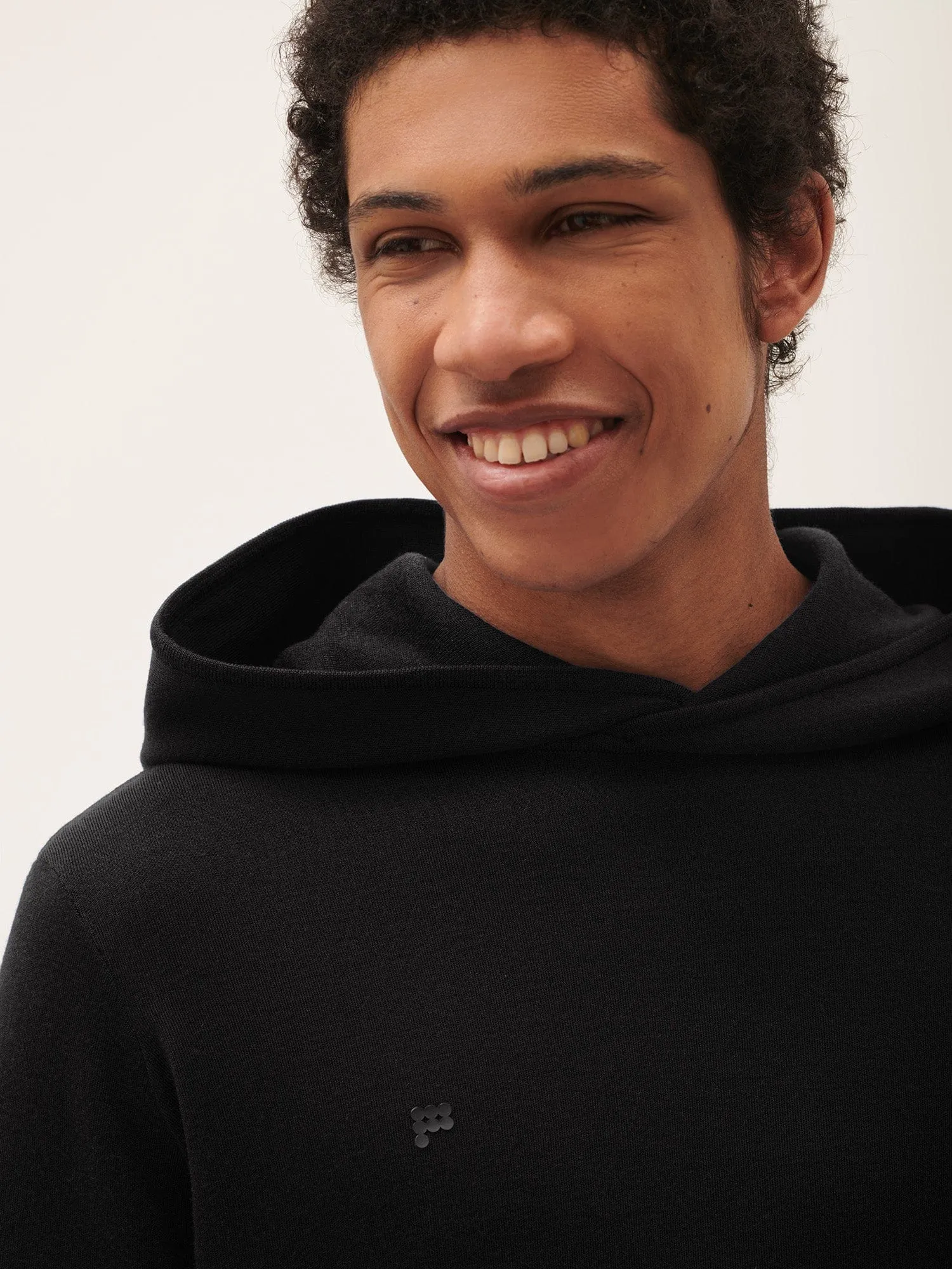 Mens DNA Regenerative Merino Wool Hoodie—black