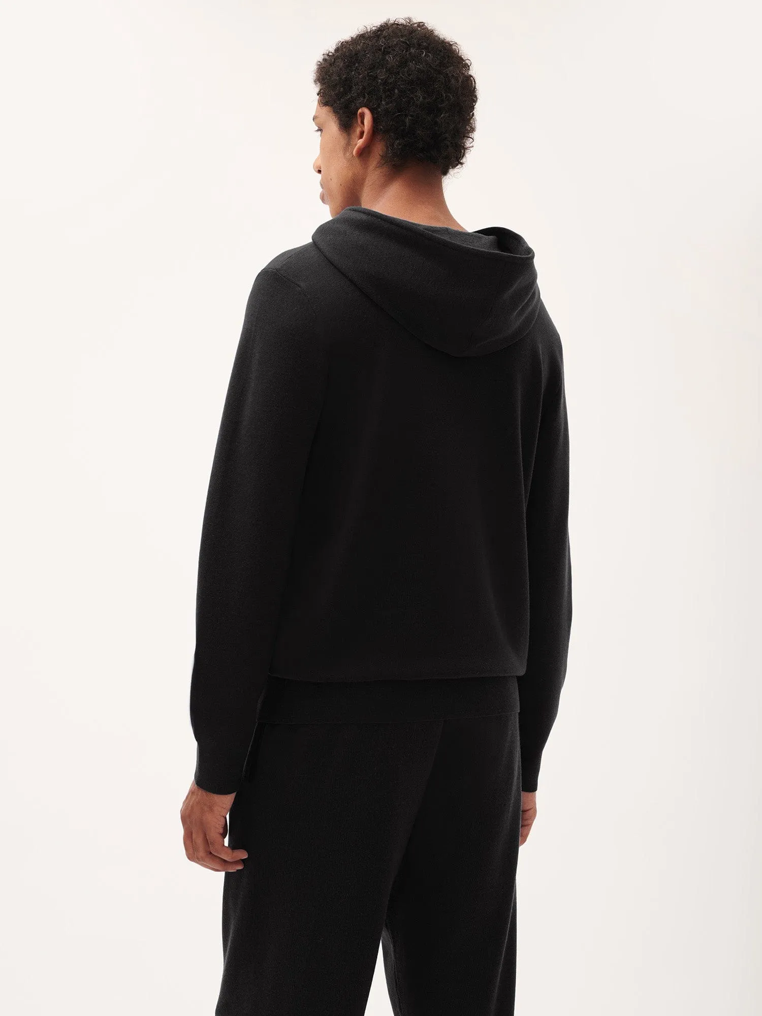 Mens DNA Regenerative Merino Wool Hoodie—black