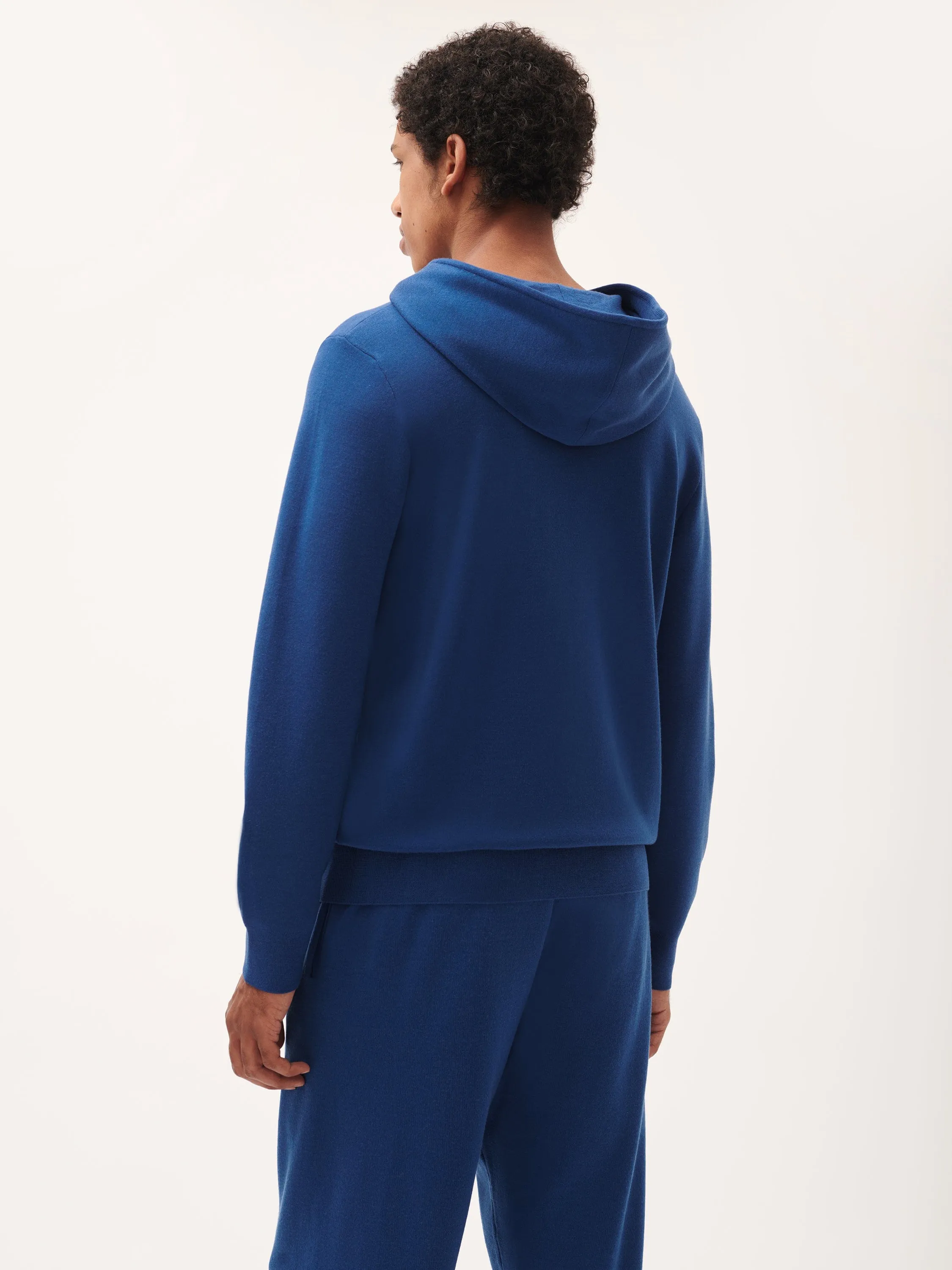 Mens DNA Regenerative Merino Wool Hoodie—earth blue