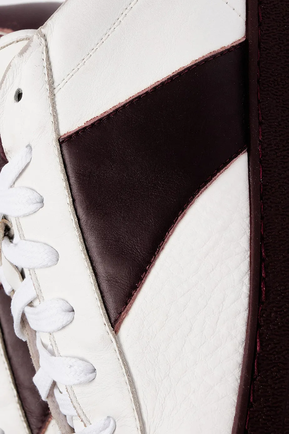RHUDE Mens Court Shoe 'White/Maroon'