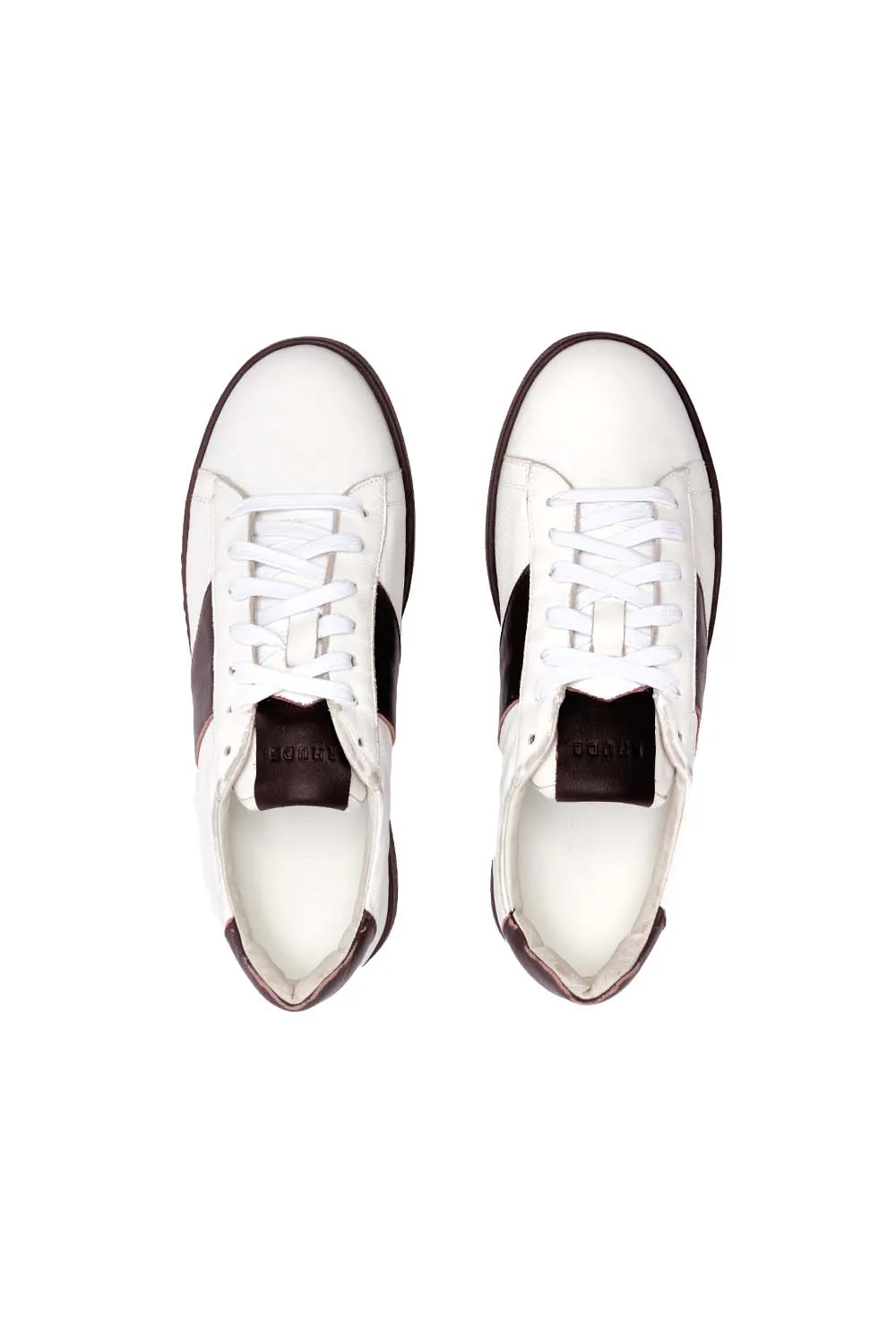 RHUDE Mens Court Shoe 'White/Maroon'