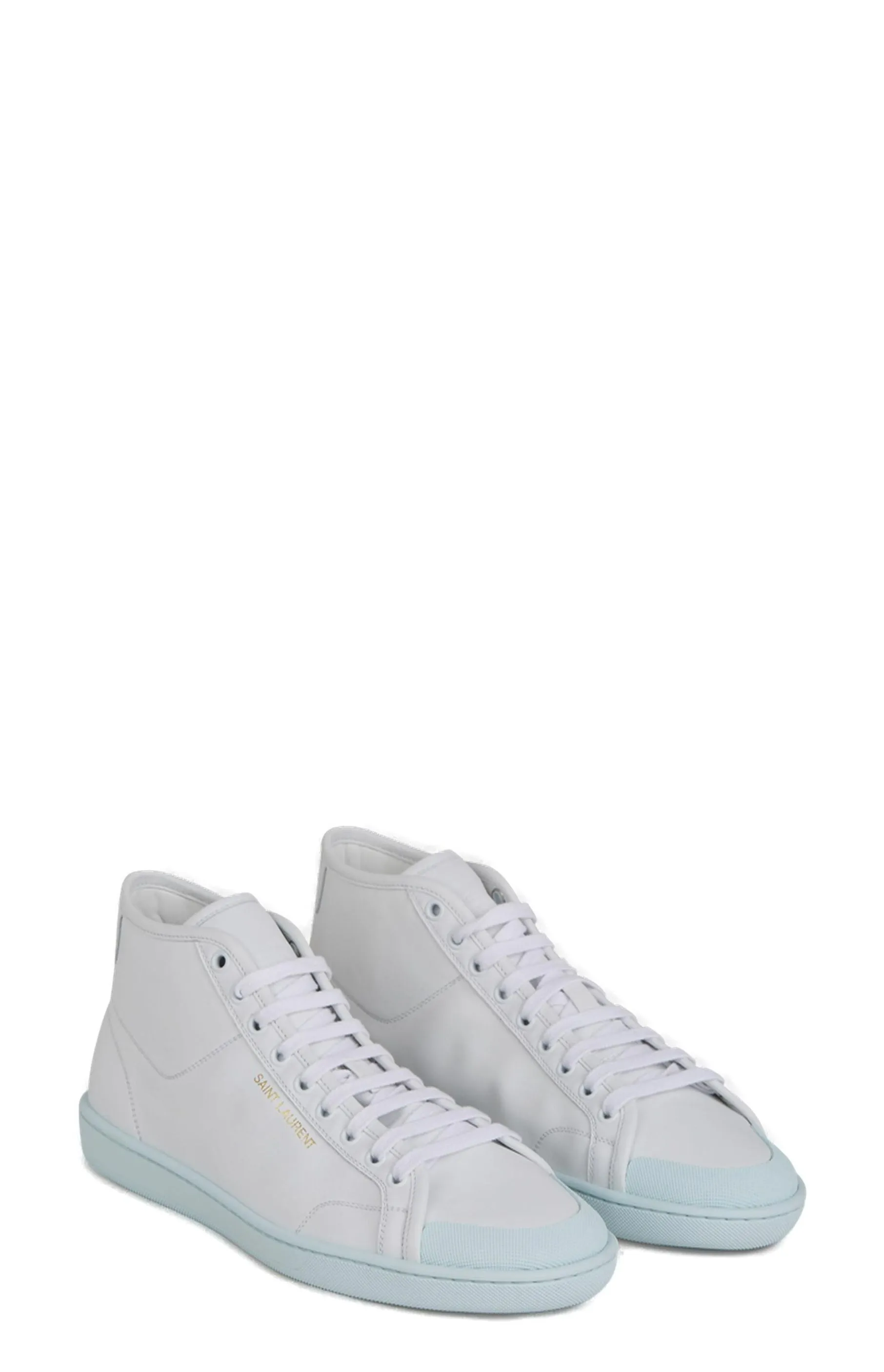 Saint Laurent Round Toe High-Top Sneakers
