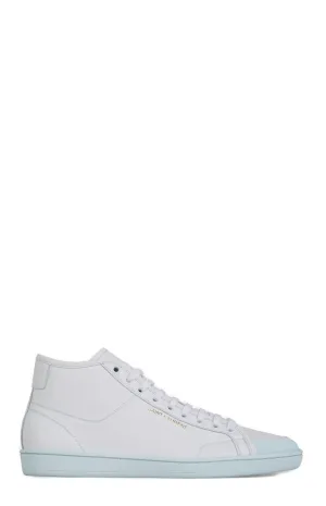 Saint Laurent Round Toe High-Top Sneakers