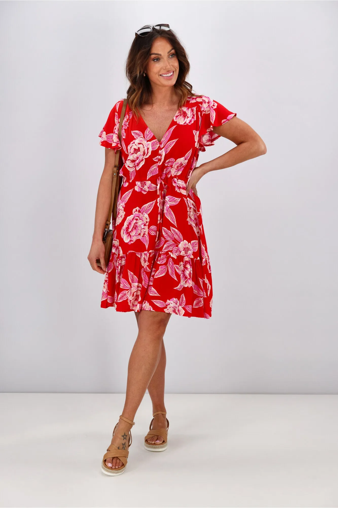 Salty Bright Layla Dress Red
