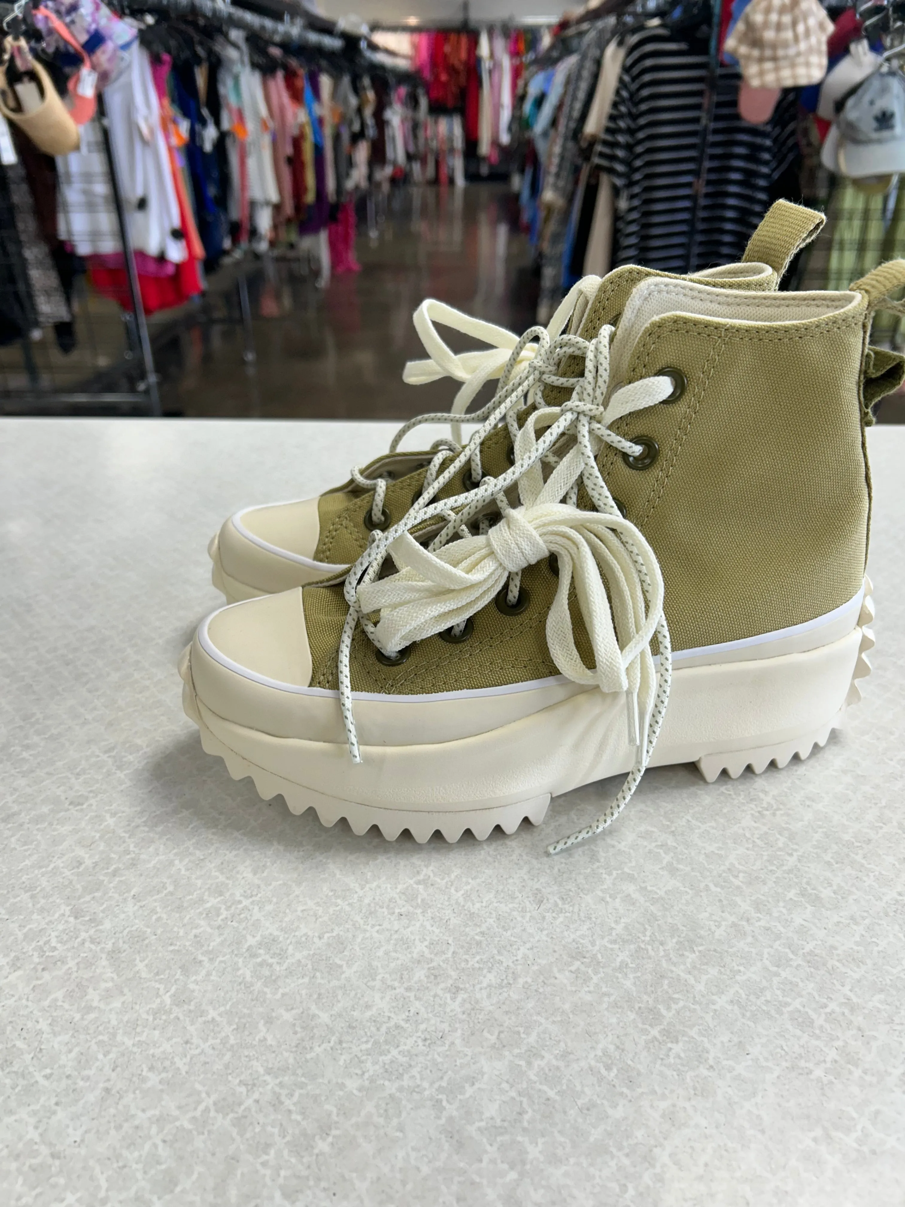 Shoes Sneakers Platform By Converse In Green, Size:5.5