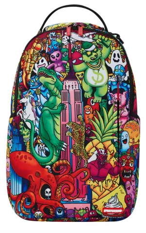 Sprayground Insane City DLXSR Backpack "Green Pink"