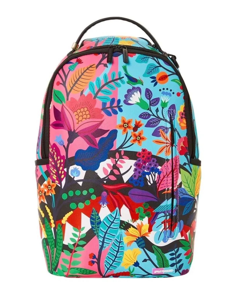 Sprayground Sanctuary Split Flower DLXSV Backpack "Black Multi"