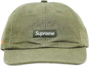 Supreme Cordura Denim Small Box 6-Panel Dad Hat Green