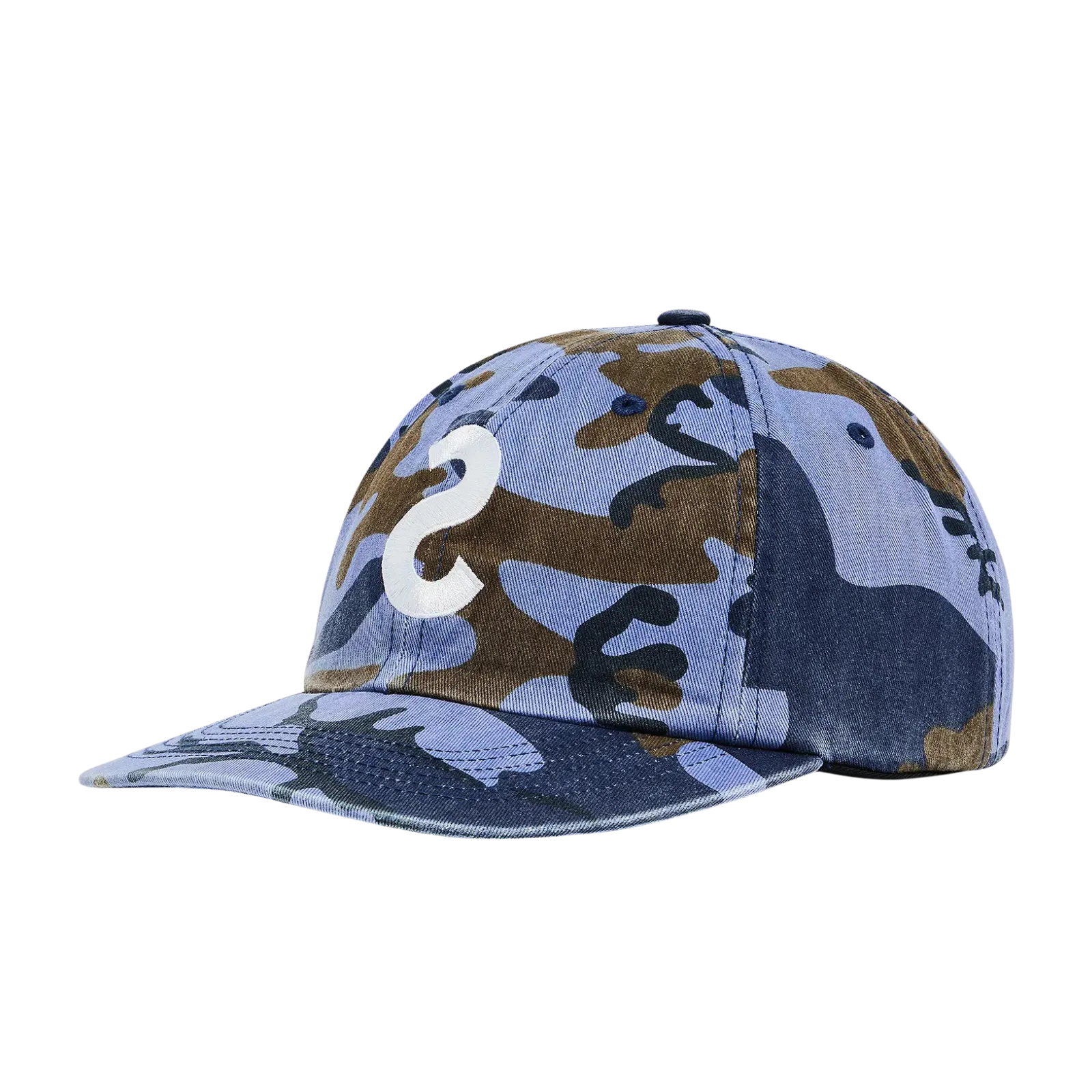 Supreme Pigment Coated S Logo 6 Panel Blue Camo