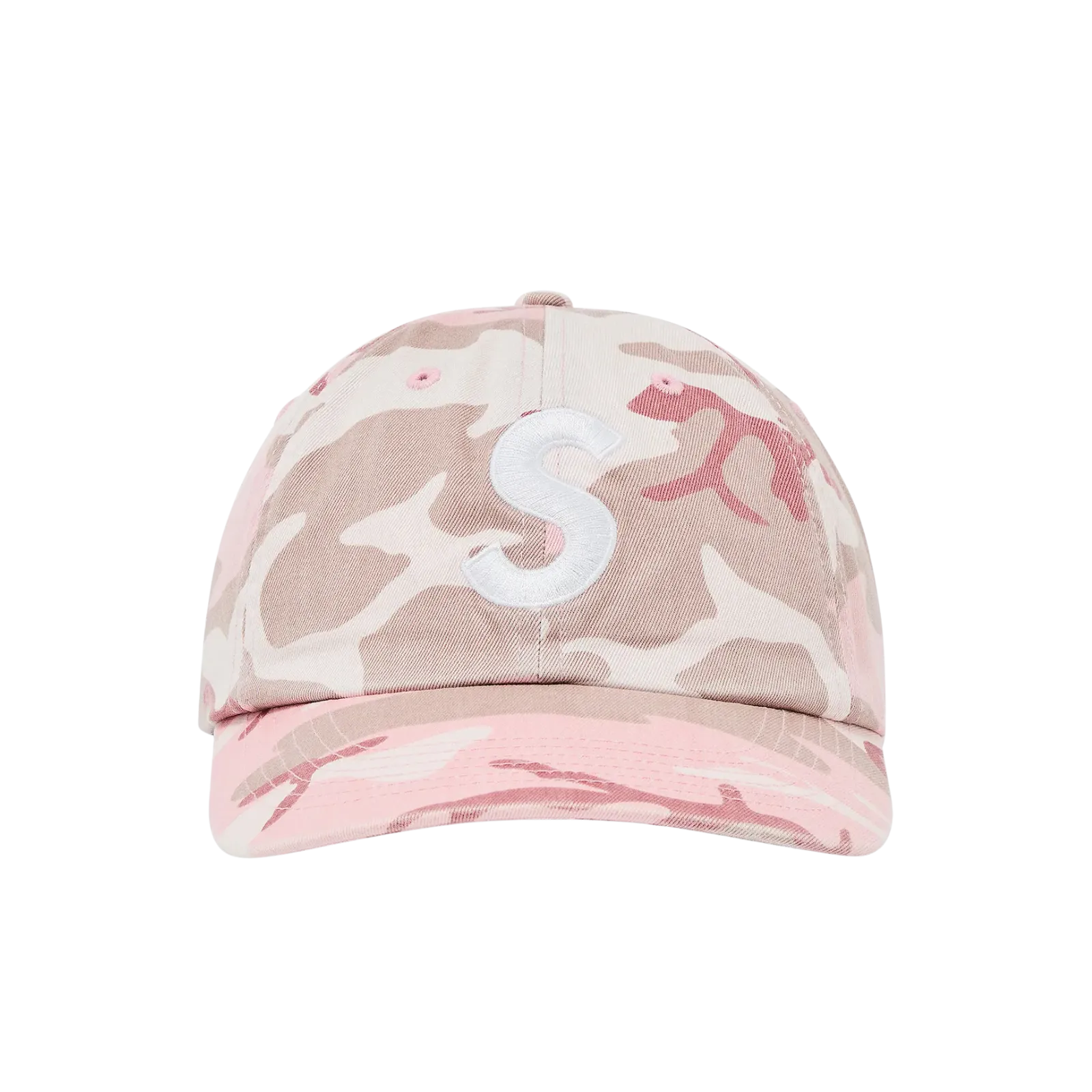 Supreme Pigment Coated S Logo 6 Panel Pink Camo