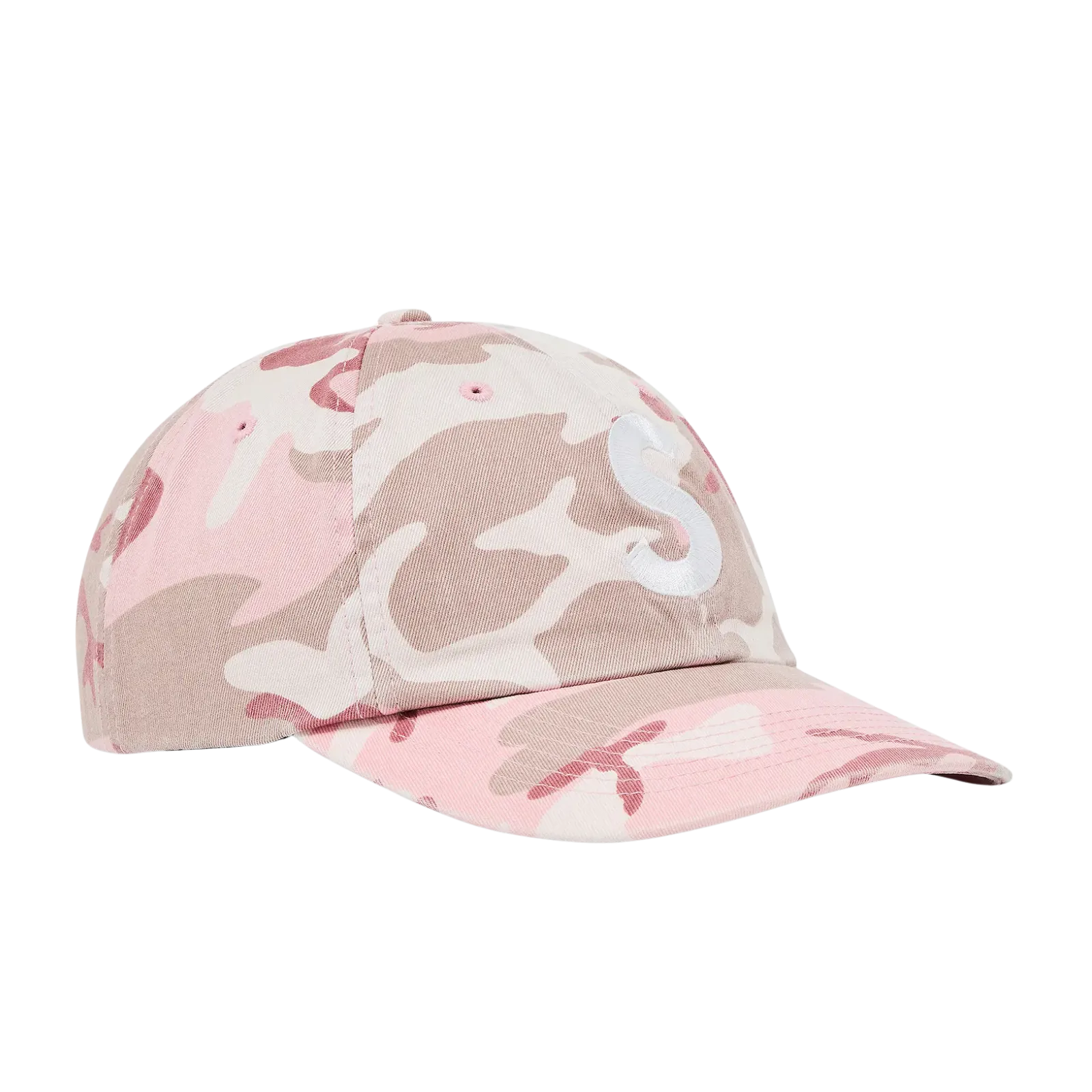 Supreme Pigment Coated S Logo 6 Panel Pink Camo