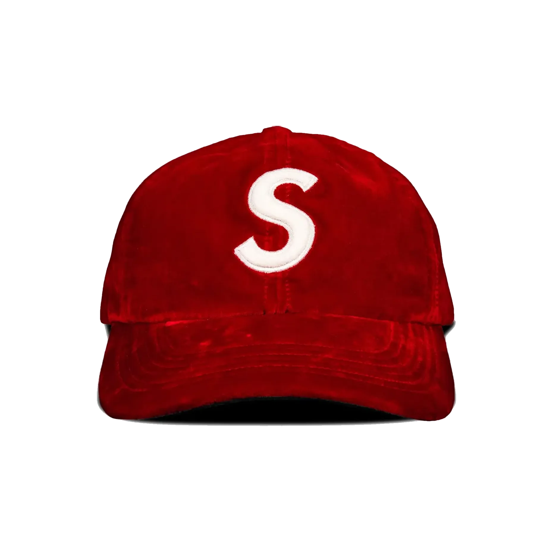 Supreme Velvet S Logo 6-Panel Red