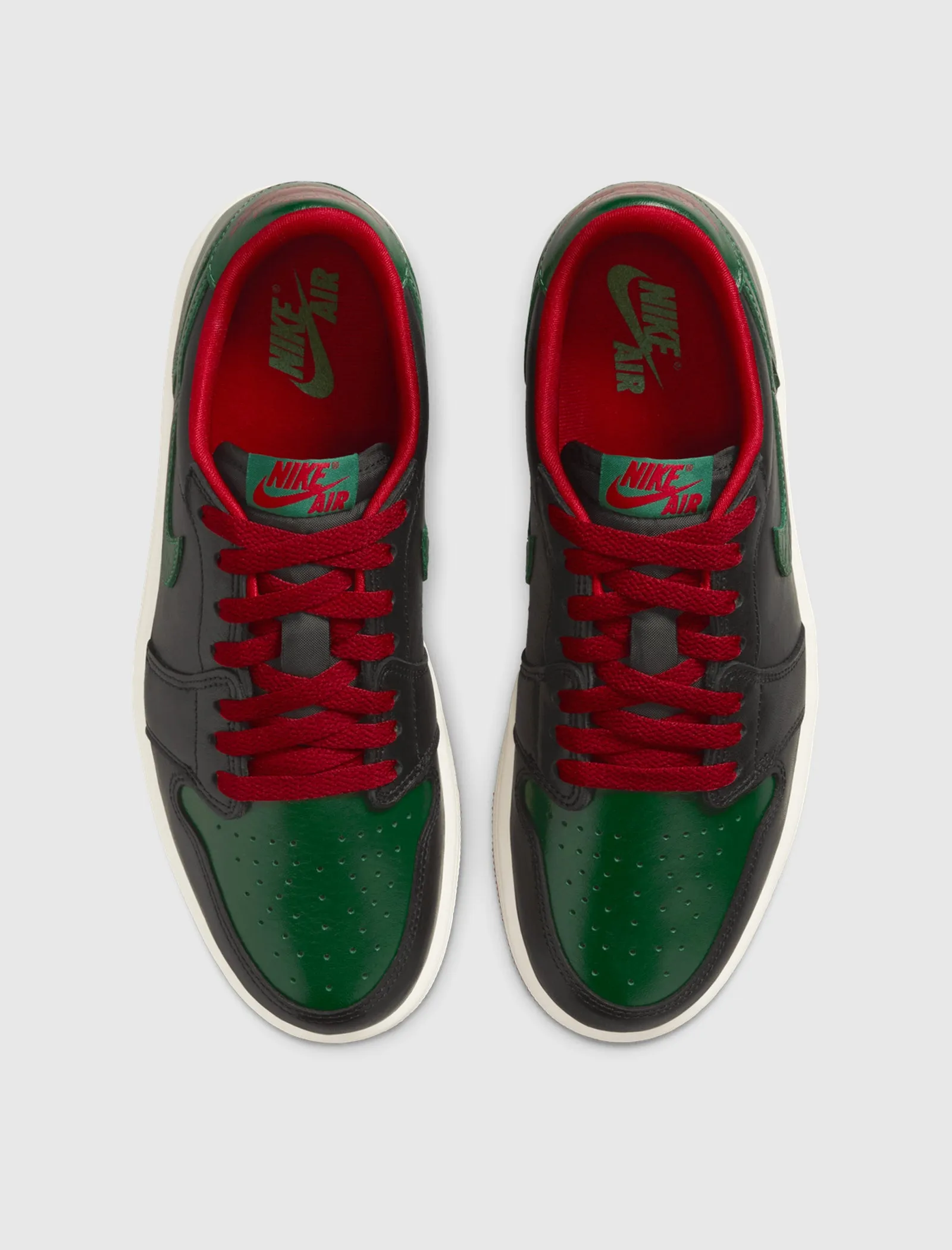 WOMEN'S AIR JORDAN 1 LOW OG BLACK/GORGE GREEN/VARSITY RED