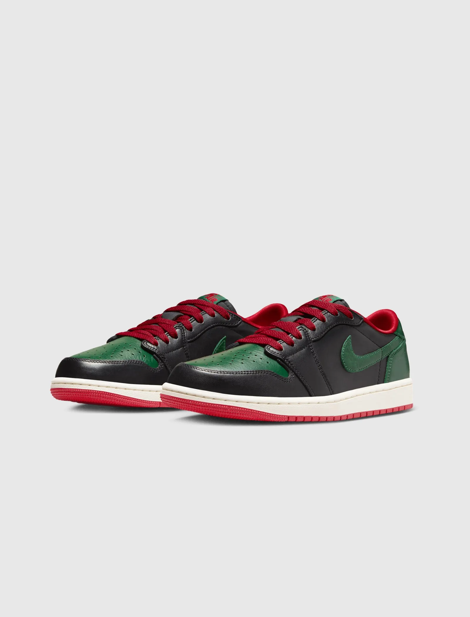 WOMEN'S AIR JORDAN 1 LOW OG BLACK/GORGE GREEN/VARSITY RED