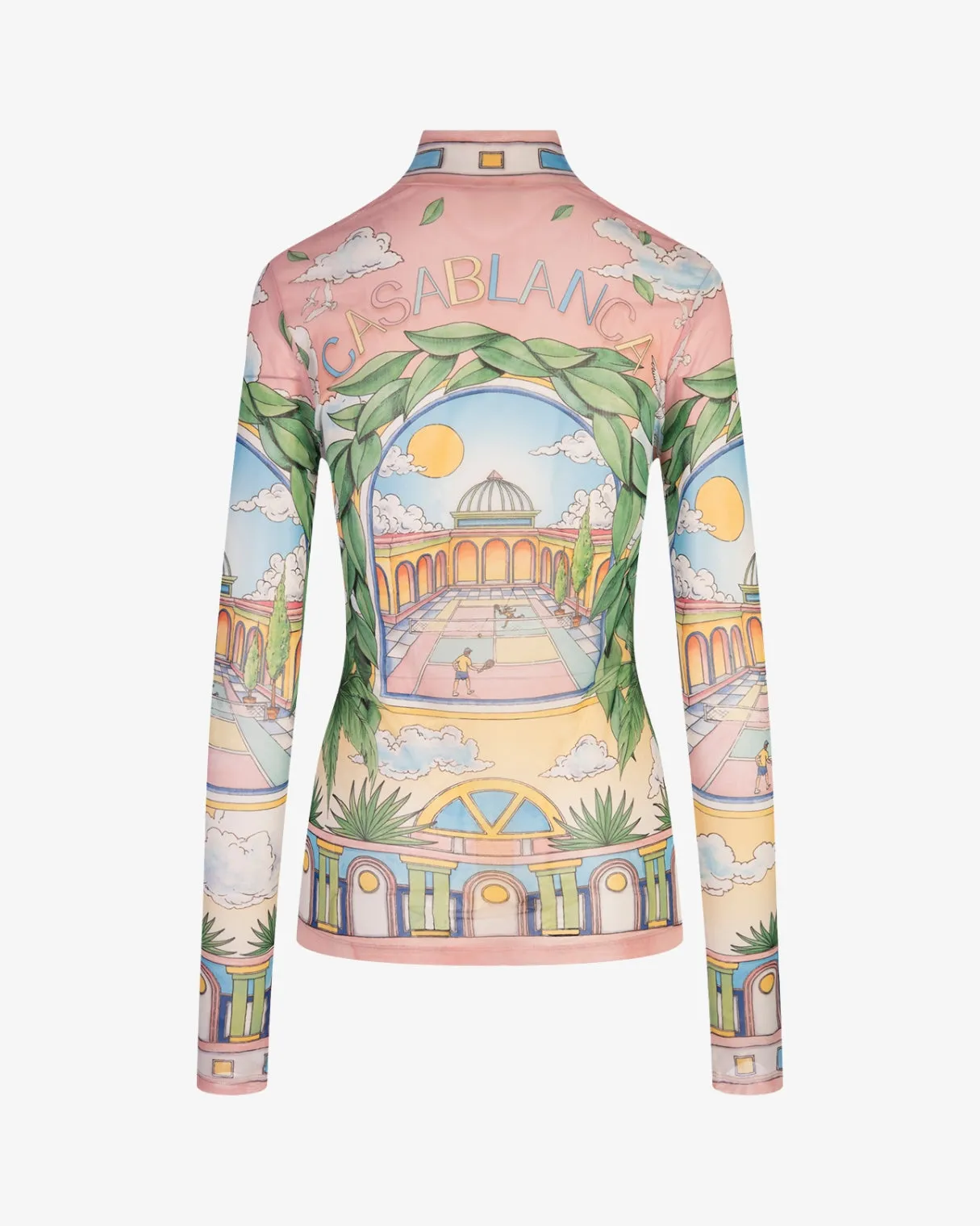 Womens Printed Mesh Top Multicolour