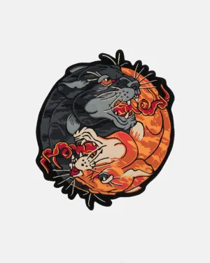 Yin Yang Duality Panther Rug Hand Tufted Wool Multi