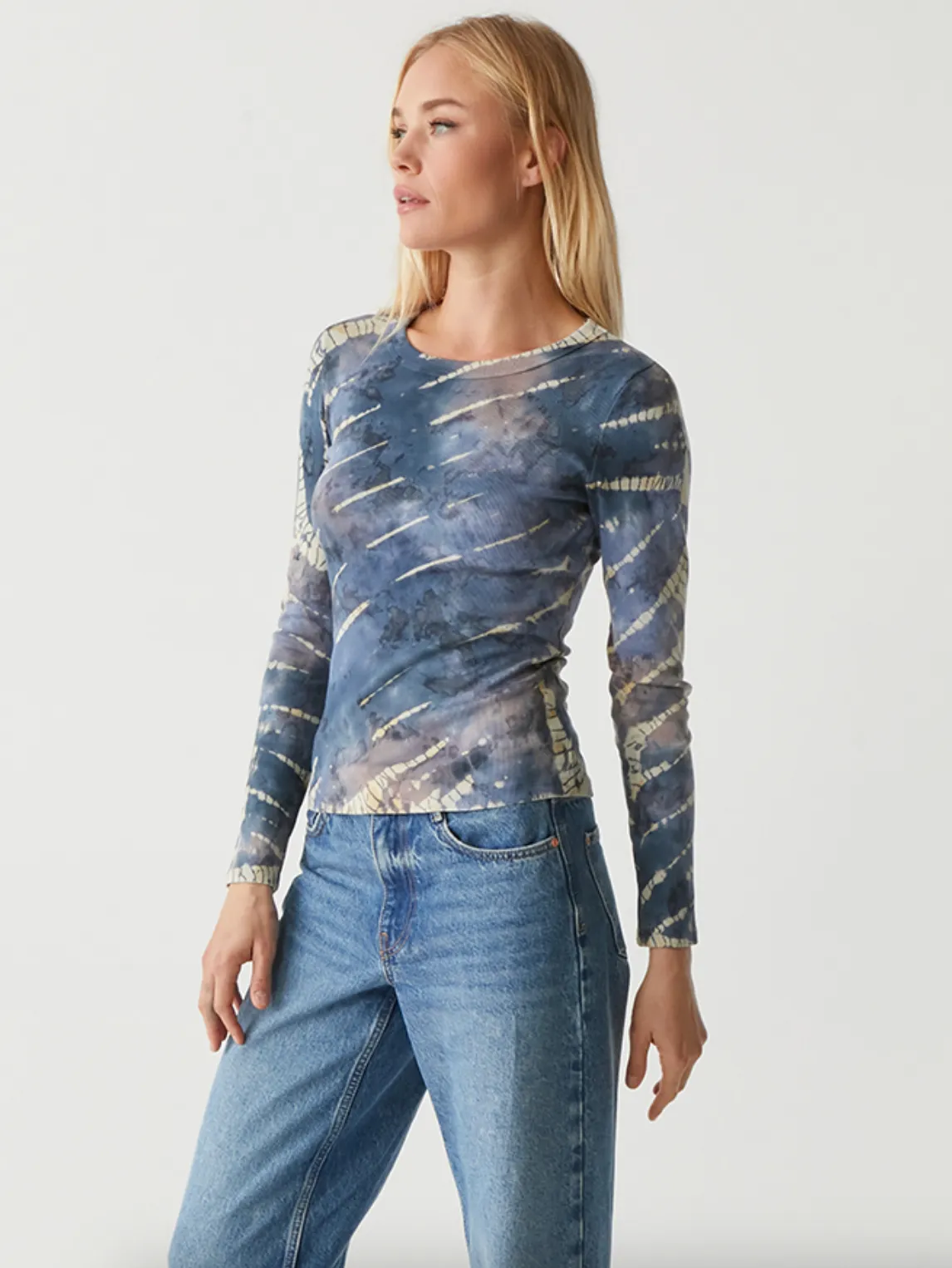 Zola Long Sleeve Ultra Rib Top - Nocturnal Combo